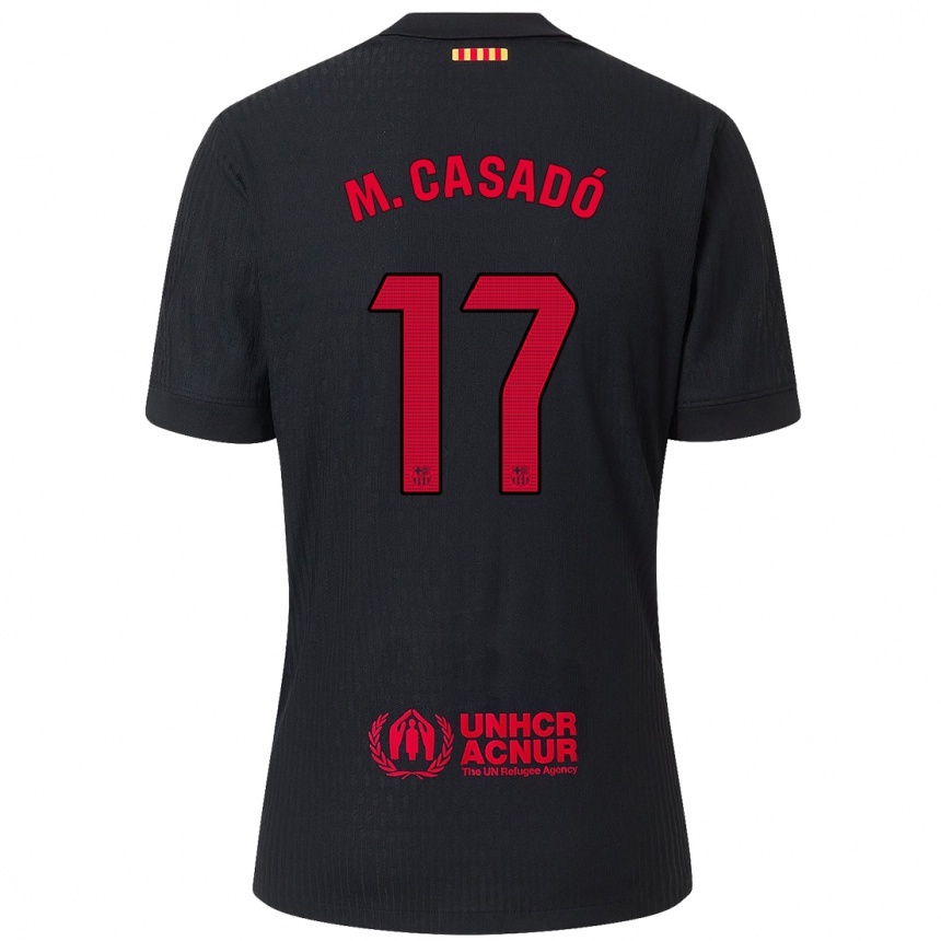 Niño Fútbol Camiseta Marc Casado #17 Negro Rojo 2ª Equipación 2024/25 Argentina