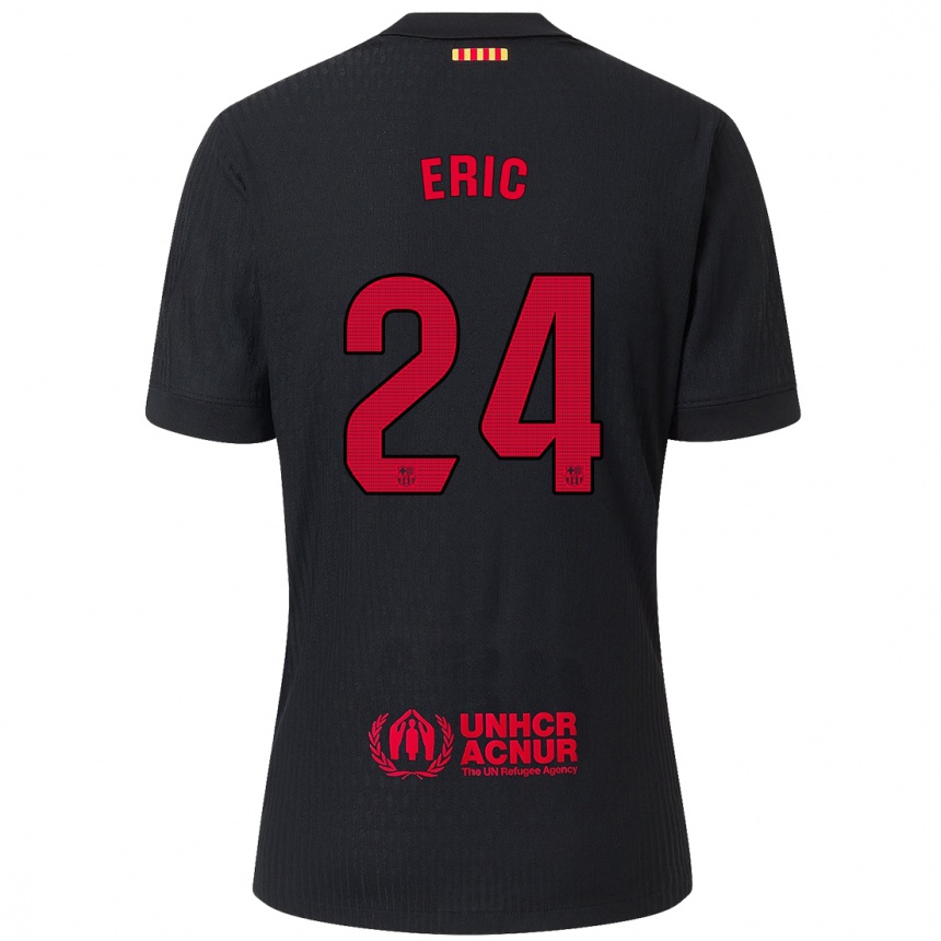 Niño Fútbol Camiseta Eric Garcia #24 Negro Rojo 2ª Equipación 2024/25 Argentina