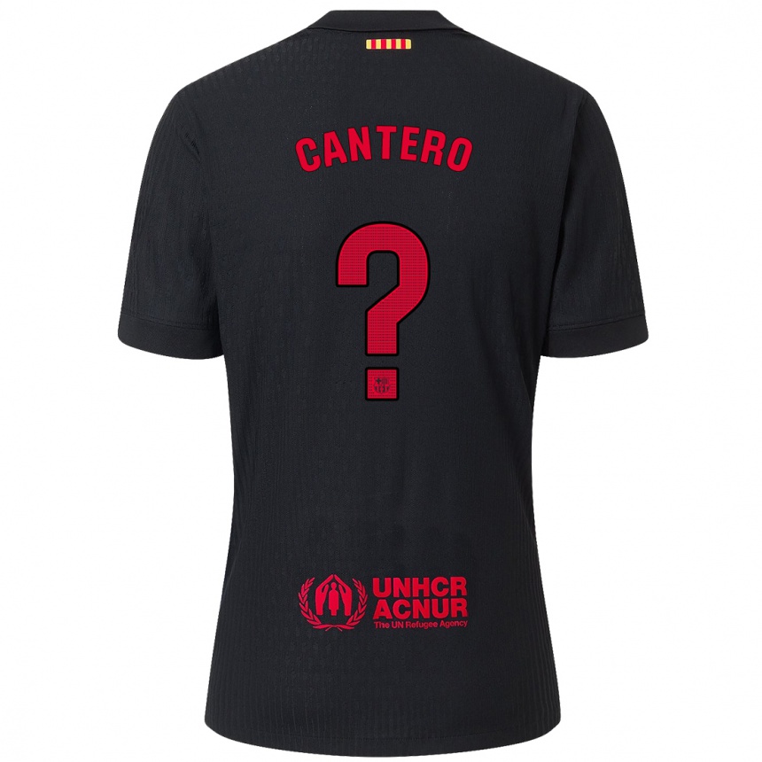 Niño Fútbol Camiseta Rubén Cantero #0 Negro Rojo 2ª Equipación 2024/25 Argentina