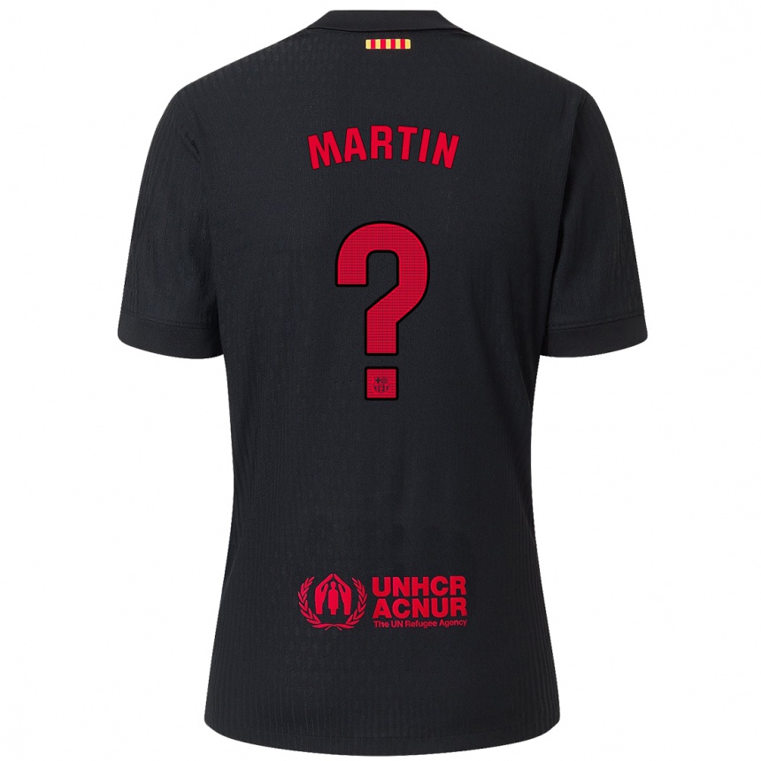 Niño Fútbol Camiseta Antonio Martin #0 Negro Rojo 2ª Equipación 2024/25 Argentina