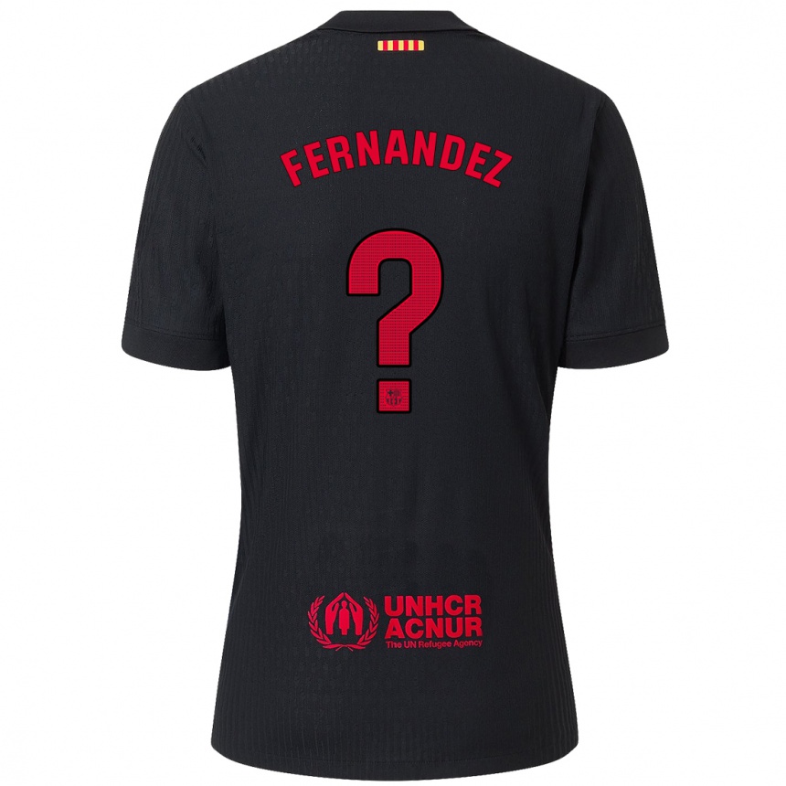 Niño Fútbol Camiseta Pedro Fernández #0 Negro Rojo 2ª Equipación 2024/25 Argentina