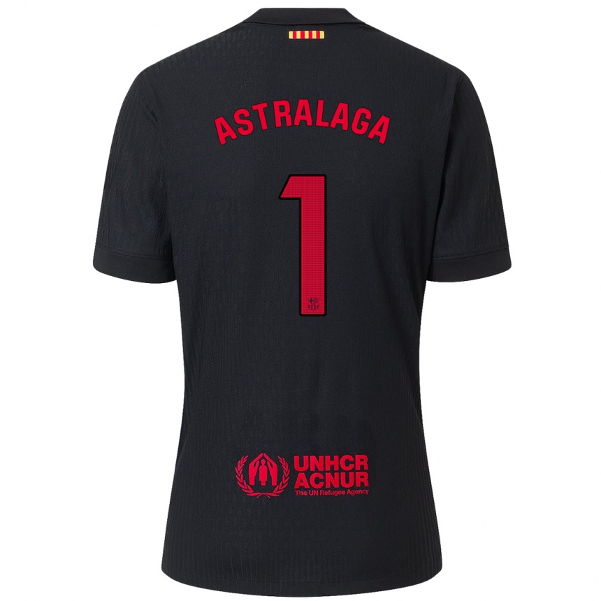 Niño Fútbol Camiseta Ander Astralaga #1 Negro Rojo 2ª Equipación 2024/25 Argentina