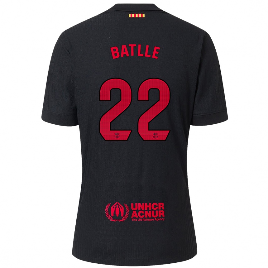 Niño Fútbol Camiseta Ona Batlle #22 Negro Rojo 2ª Equipación 2024/25 Argentina