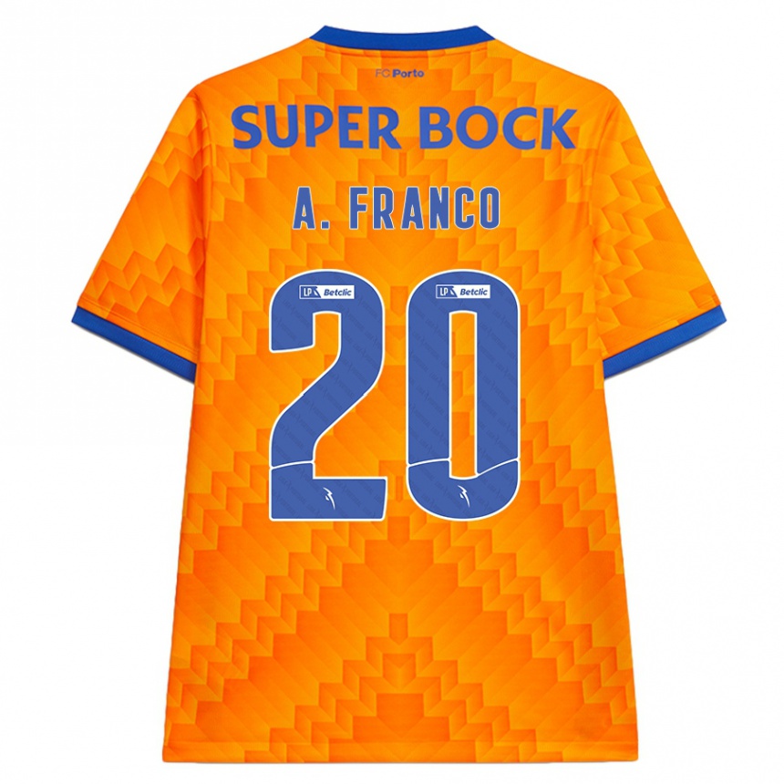 Niño Fútbol Camiseta André Franco #20 Naranja 2ª Equipación 2024/25 Argentina