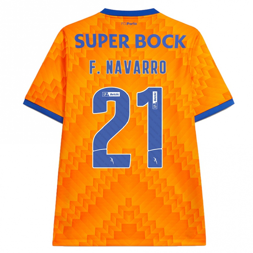 Niño Fútbol Camiseta Fran Navarro #21 Naranja 2ª Equipación 2024/25 Argentina