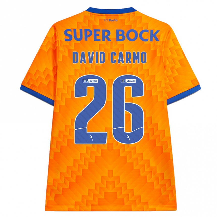 Niño Fútbol Camiseta David Carmo #26 Naranja 2ª Equipación 2024/25 Argentina