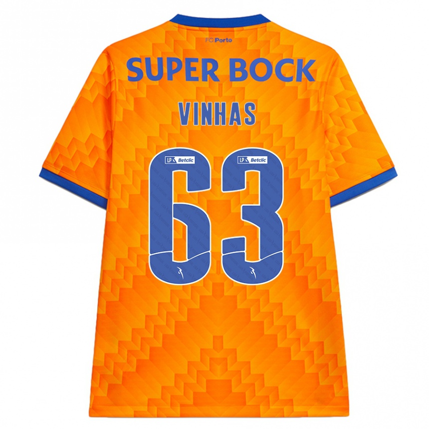 Niño Fútbol Camiseta David Vinhas #63 Naranja 2ª Equipación 2024/25 Argentina