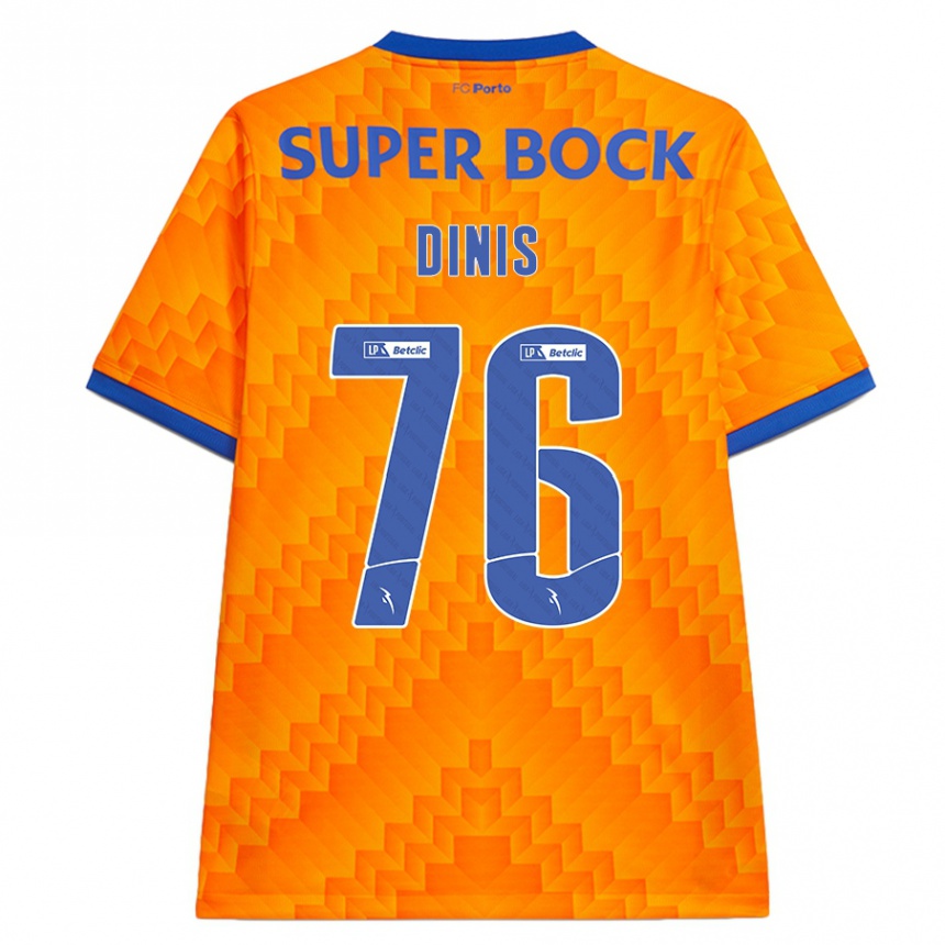 Niño Fútbol Camiseta Dinis #76 Naranja 2ª Equipación 2024/25 Argentina