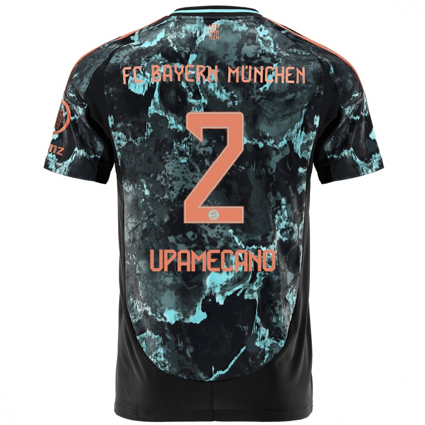 Niño Fútbol Camiseta Dayot Upamecano #2 Negro 2ª Equipación 2024/25 Argentina