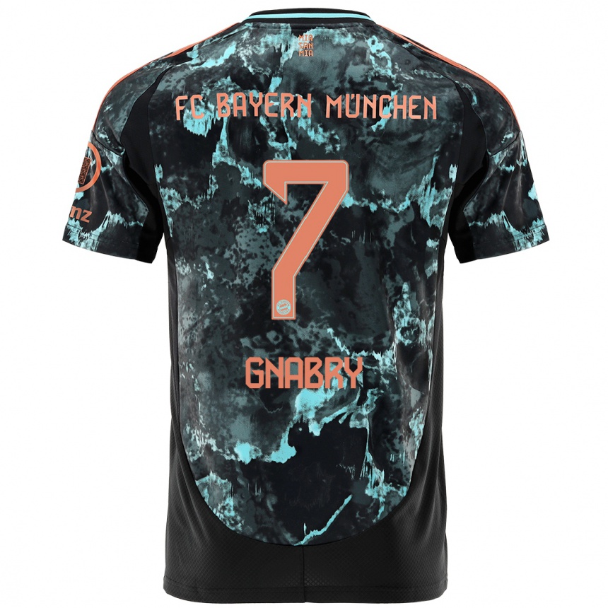 Niño Fútbol Camiseta Serge Gnabry #7 Negro 2ª Equipación 2024/25 Argentina