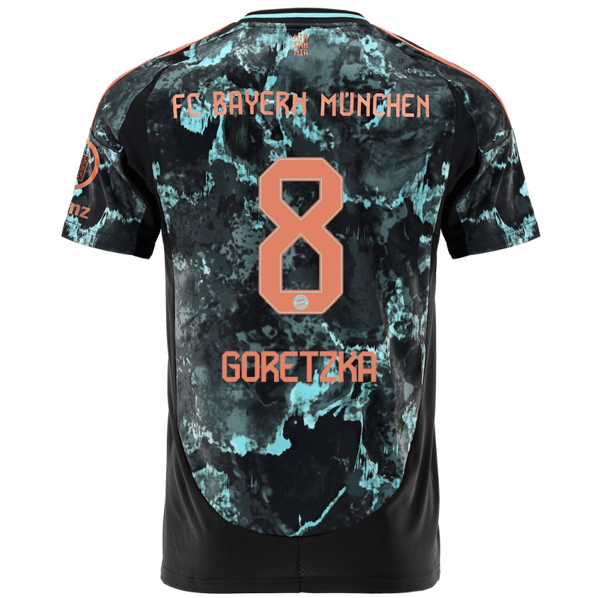 Niño Fútbol Camiseta Leon Goretzka #8 Negro 2ª Equipación 2024/25 Argentina