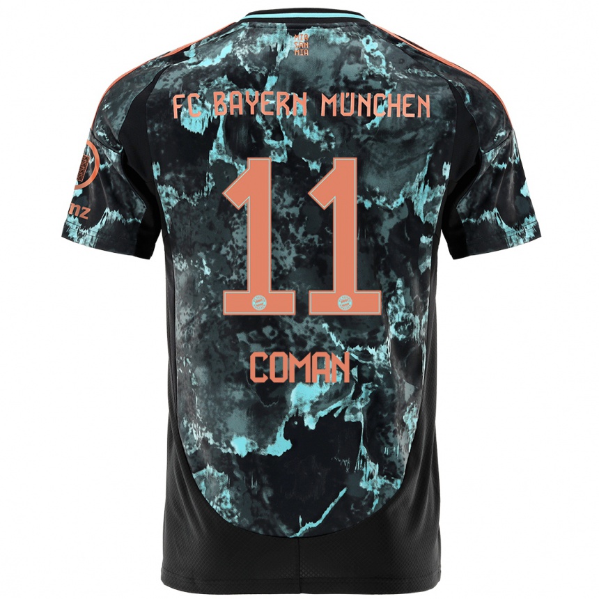 Niño Fútbol Camiseta Kingsley Coman #11 Negro 2ª Equipación 2024/25 Argentina