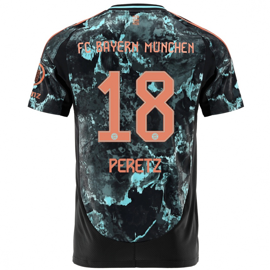 Niño Fútbol Camiseta Daniel Peretz #18 Negro 2ª Equipación 2024/25 Argentina