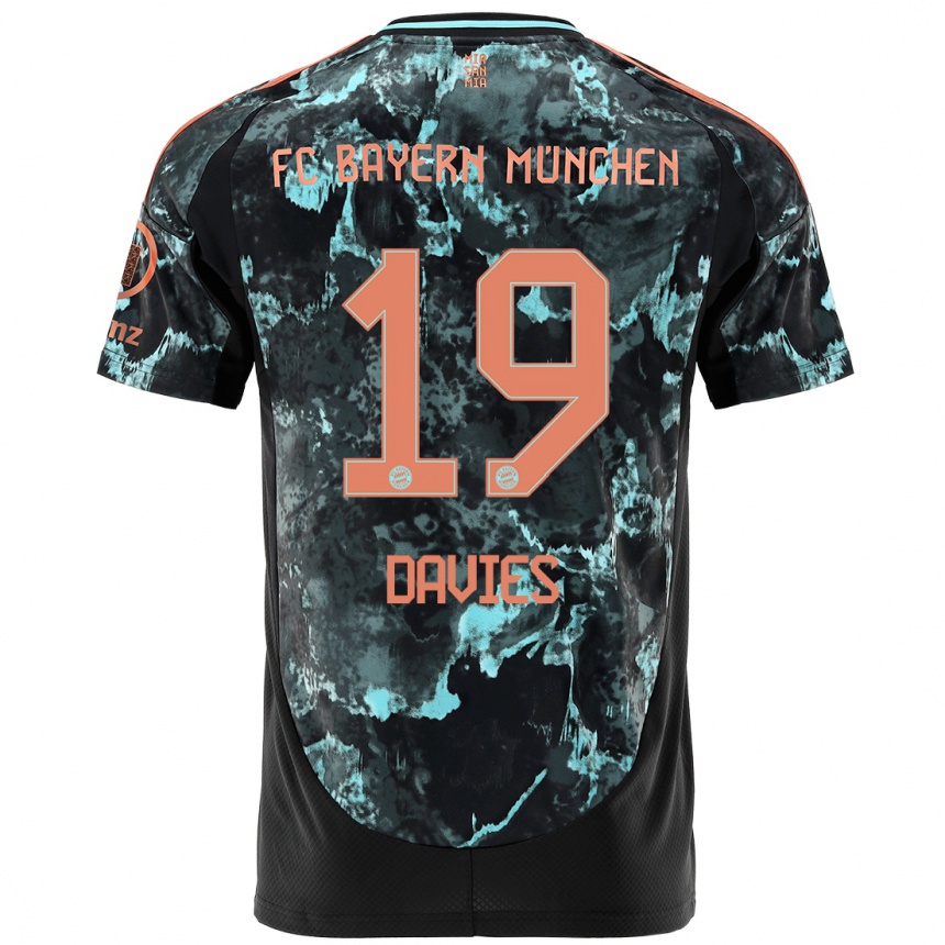 Niño Fútbol Camiseta Alphonso Davies #19 Negro 2ª Equipación 2024/25 Argentina