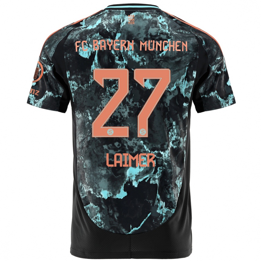 Niño Fútbol Camiseta Konrad Laimer #27 Negro 2ª Equipación 2024/25 Argentina