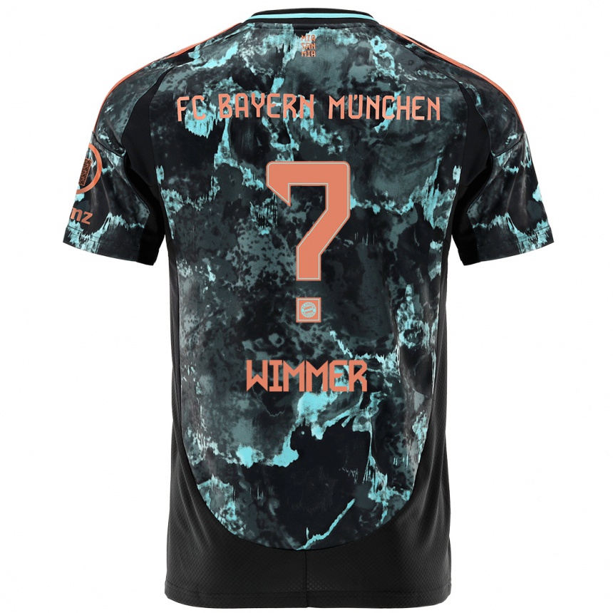 Niño Fútbol Camiseta Benedikt Wimmer #0 Negro 2ª Equipación 2024/25 Argentina