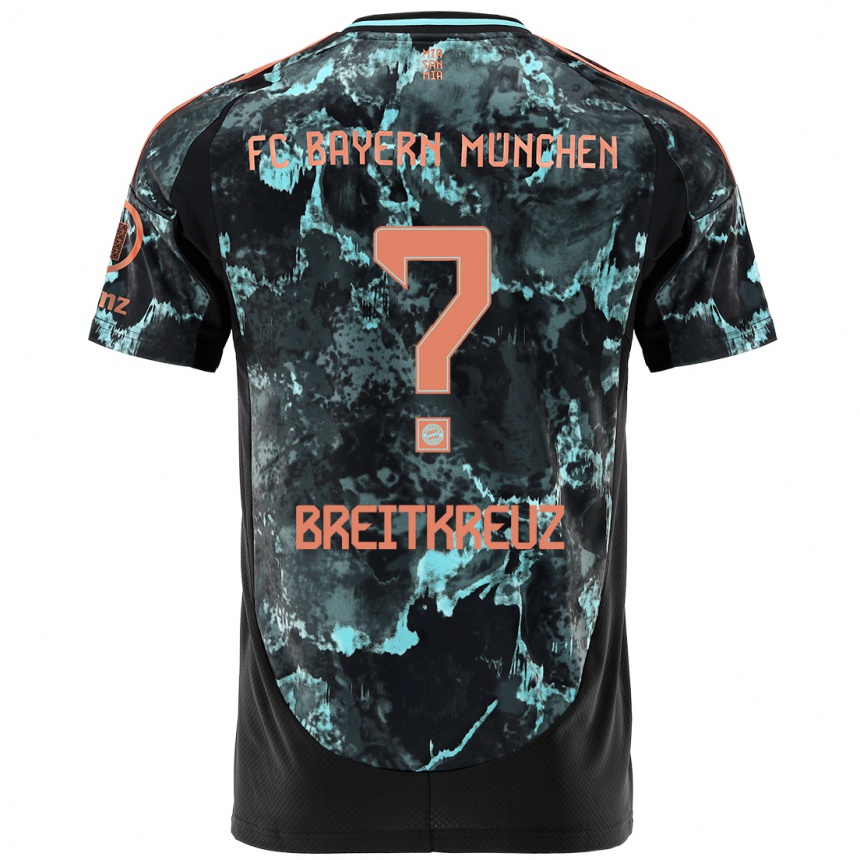 Niño Fútbol Camiseta Steve Breitkreuz #0 Negro 2ª Equipación 2024/25 Argentina