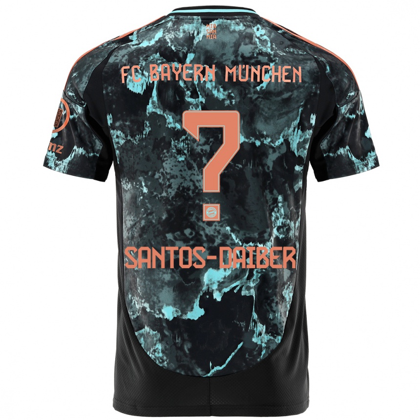 Niño Fútbol Camiseta David Santos-Daiber #0 Negro 2ª Equipación 2024/25 Argentina