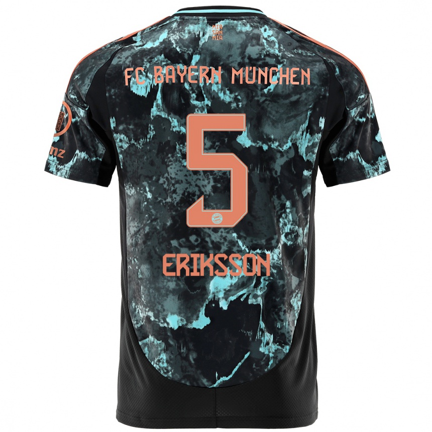 Niño Fútbol Camiseta Magdalena Eriksson #5 Negro 2ª Equipación 2024/25 Argentina