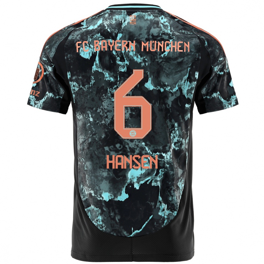 Niño Fútbol Camiseta Tuva Hansen #6 Negro 2ª Equipación 2024/25 Argentina