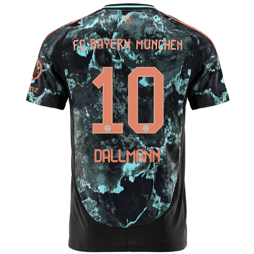 Niño Fútbol Camiseta Linda Dallmann #10 Negro 2ª Equipación 2024/25 Argentina