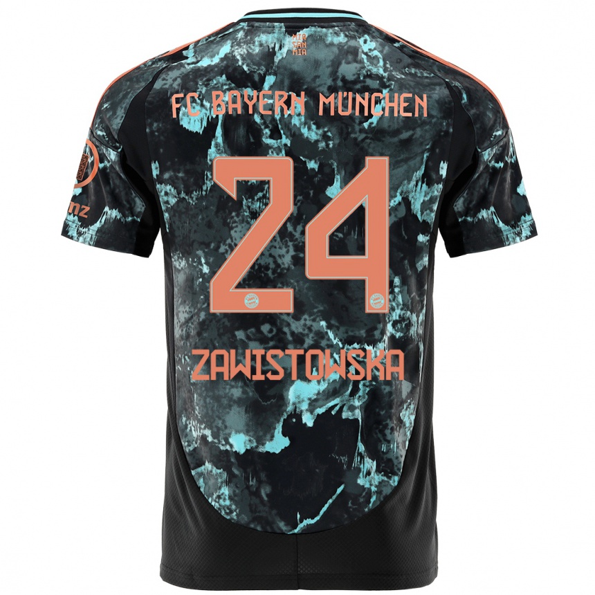 Niño Fútbol Camiseta Weronika Zawistowska #24 Negro 2ª Equipación 2024/25 Argentina