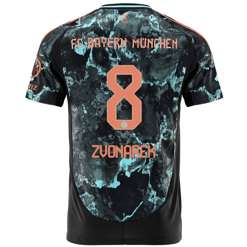 Niño Fútbol Camiseta Lovro Zvonarek #8 Negro 2ª Equipación 2024/25 Argentina