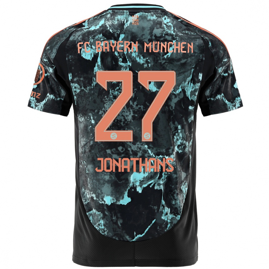 Niño Fútbol Camiseta David Jonathans #27 Negro 2ª Equipación 2024/25 Argentina