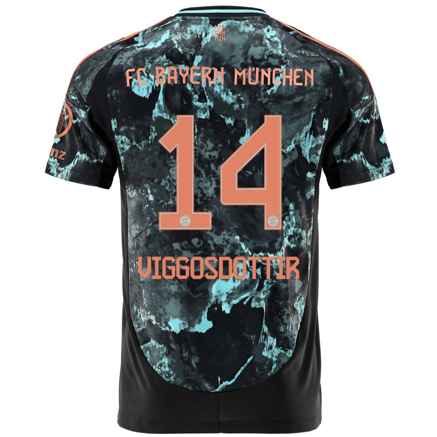 Niño Fútbol Camiseta Glodis Perla Viggosdottir #14 Negro 2ª Equipación 2024/25 Argentina