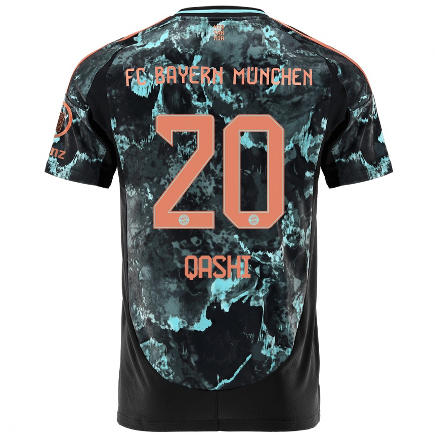 Niño Fútbol Camiseta Yousef Qashi #20 Negro 2ª Equipación 2024/25 Argentina