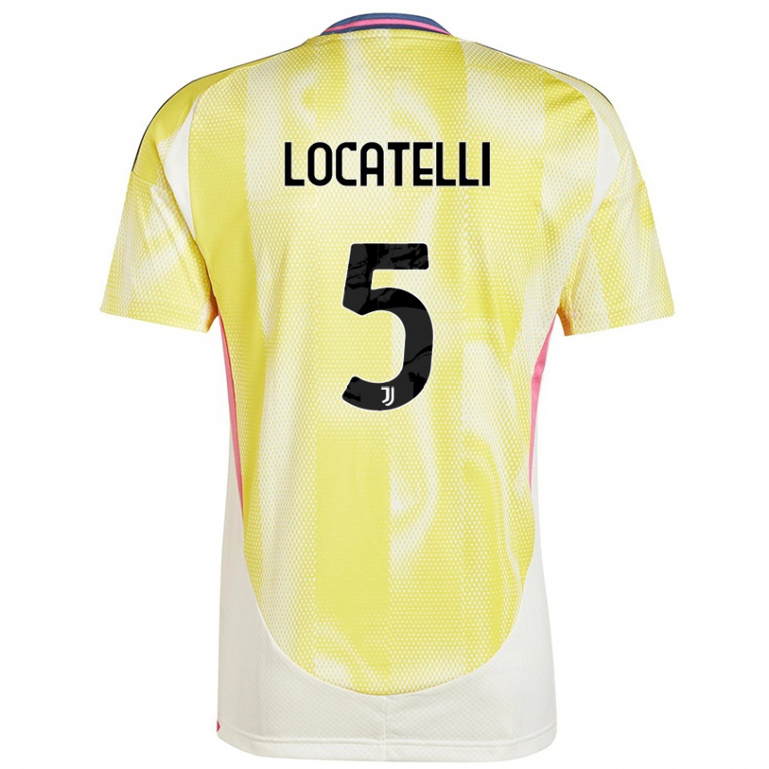 Niño Fútbol Camiseta Manuel Locatelli #5 Amarillo Solar 2ª Equipación 2024/25 Argentina