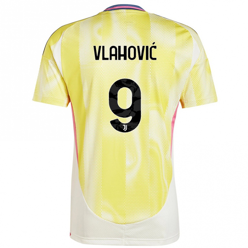 Niño Fútbol Camiseta Dusan Vlahovic #9 Amarillo Solar 2ª Equipación 2024/25 Argentina