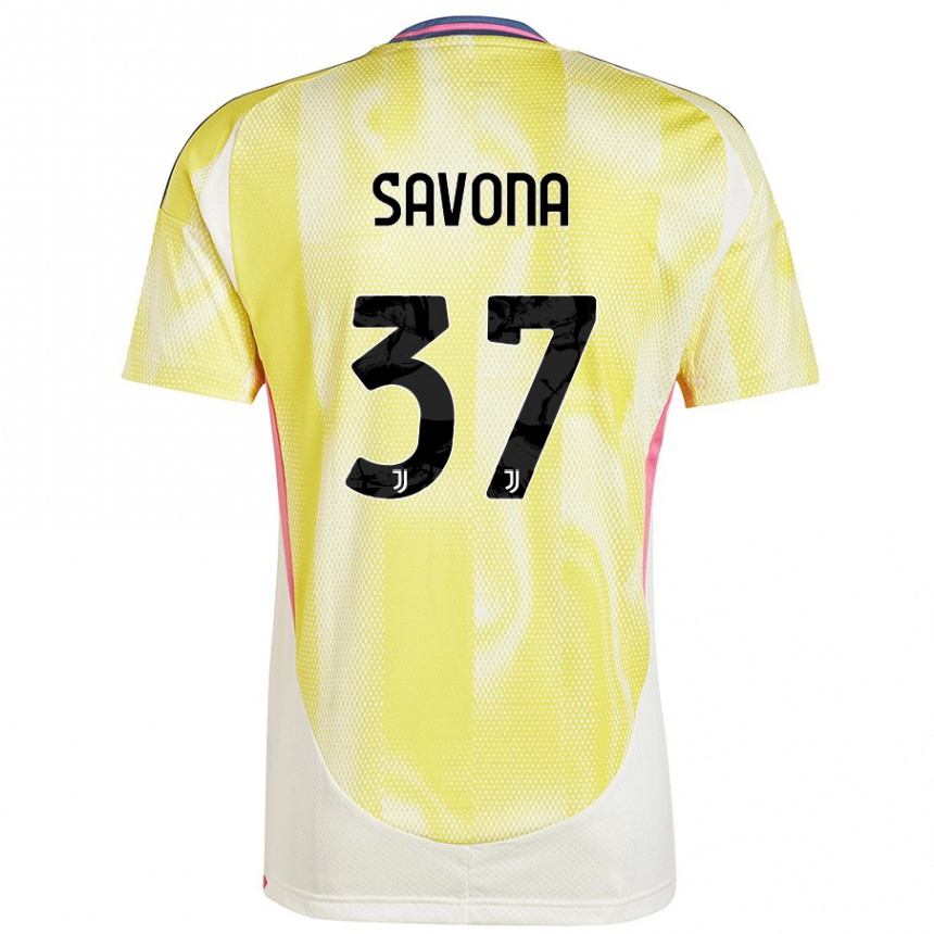 Niño Fútbol Camiseta Nicolo Savona #37 Amarillo Solar 2ª Equipación 2024/25 Argentina