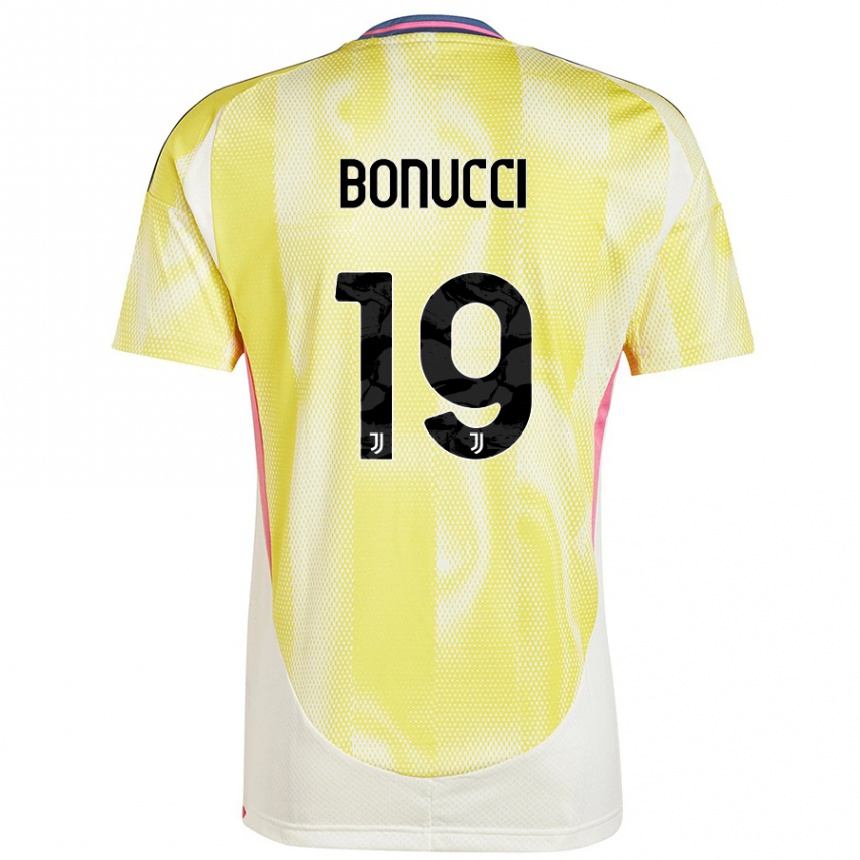 Niño Fútbol Camiseta Leonardo Bonucci #19 Amarillo Solar 2ª Equipación 2024/25 Argentina