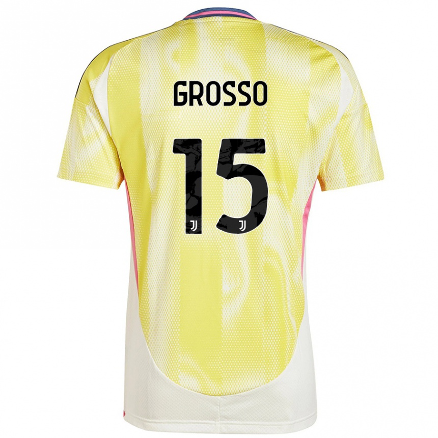 Niño Fútbol Camiseta Julia Grosso #15 Amarillo Solar 2ª Equipación 2024/25 Argentina