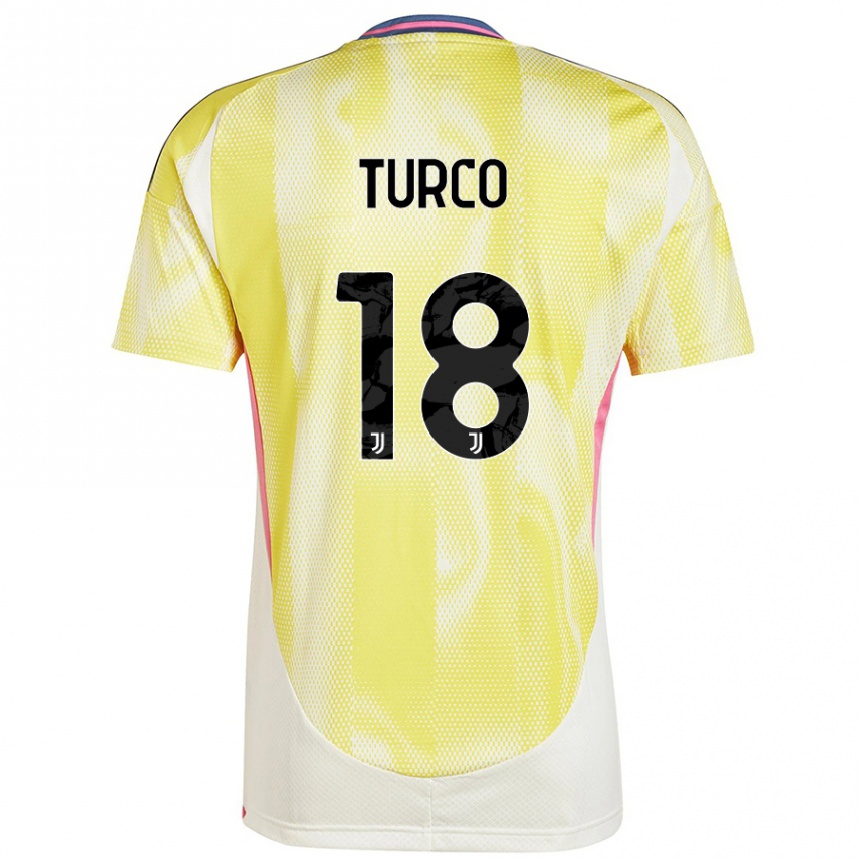 Niño Fútbol Camiseta Nicolo Turco #18 Amarillo Solar 2ª Equipación 2024/25 Argentina