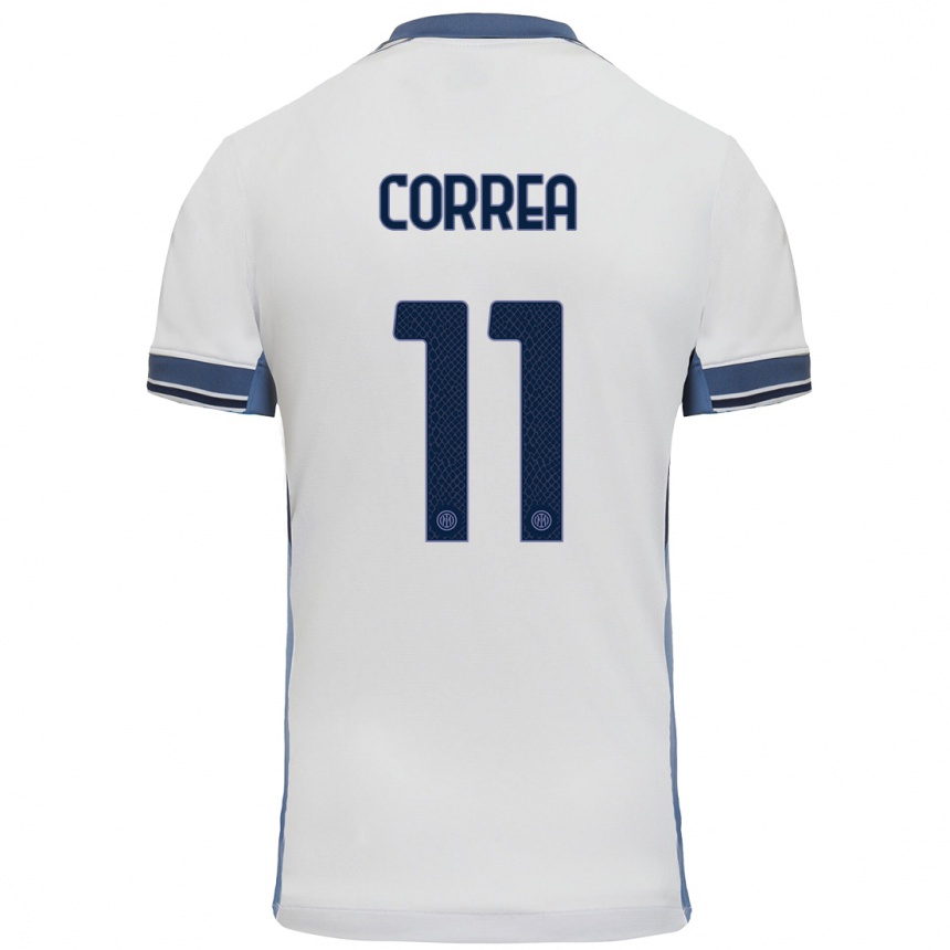 Niño Fútbol Camiseta Joaquin Correa #11 Blanco Gris 2ª Equipación 2024/25 Argentina