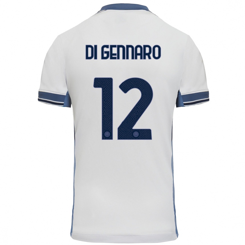 Niño Fútbol Camiseta Raffaele Di Gennaro #12 Blanco Gris 2ª Equipación 2024/25 Argentina