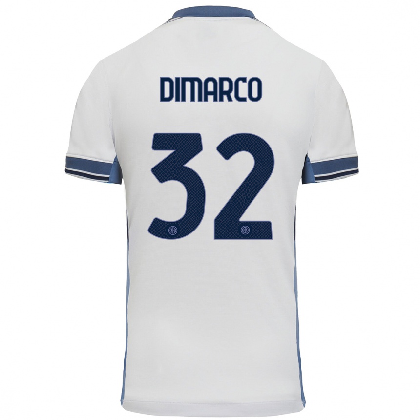 Niño Fútbol Camiseta Federico Dimarco #32 Blanco Gris 2ª Equipación 2024/25 Argentina