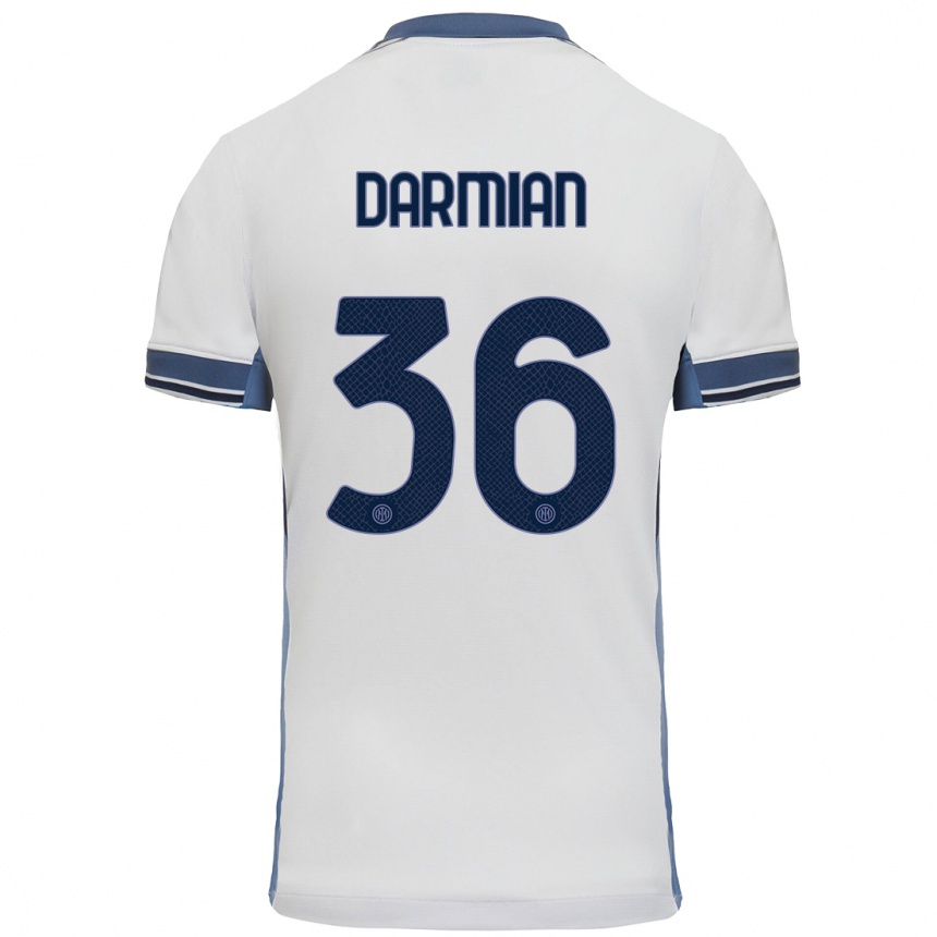 Niño Fútbol Camiseta Matteo Darmian #36 Blanco Gris 2ª Equipación 2024/25 Argentina