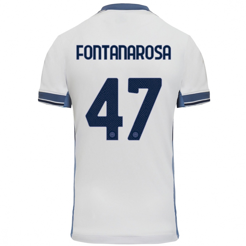 Niño Fútbol Camiseta Alessandro Fontanarosa #47 Blanco Gris 2ª Equipación 2024/25 Argentina