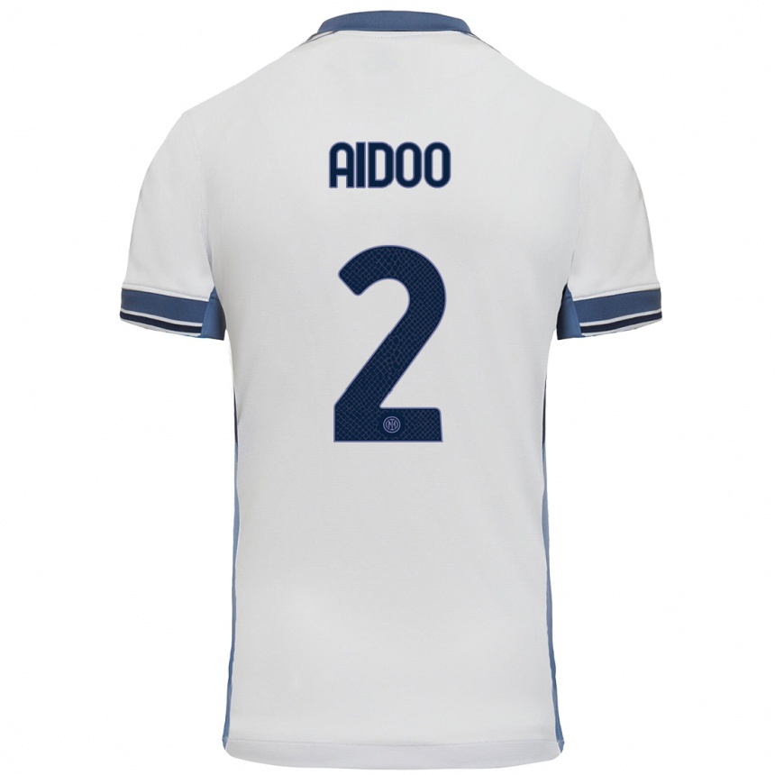 Niño Fútbol Camiseta Mike Aidoo #2 Blanco Gris 2ª Equipación 2024/25 Argentina