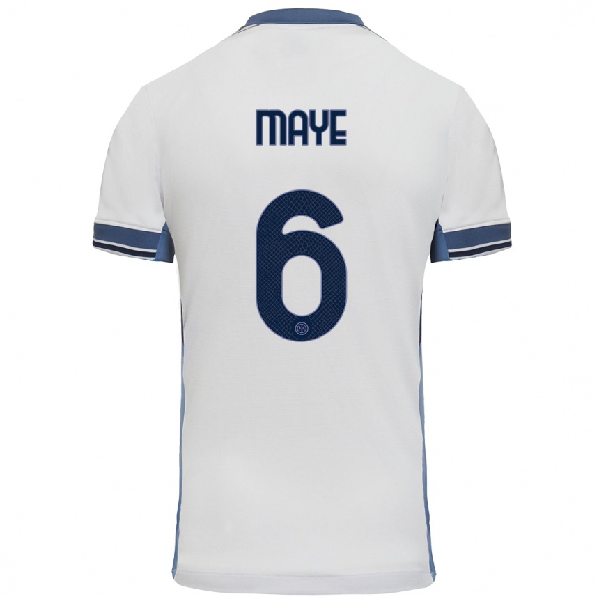 Niño Fútbol Camiseta Yvan Maye #6 Blanco Gris 2ª Equipación 2024/25 Argentina