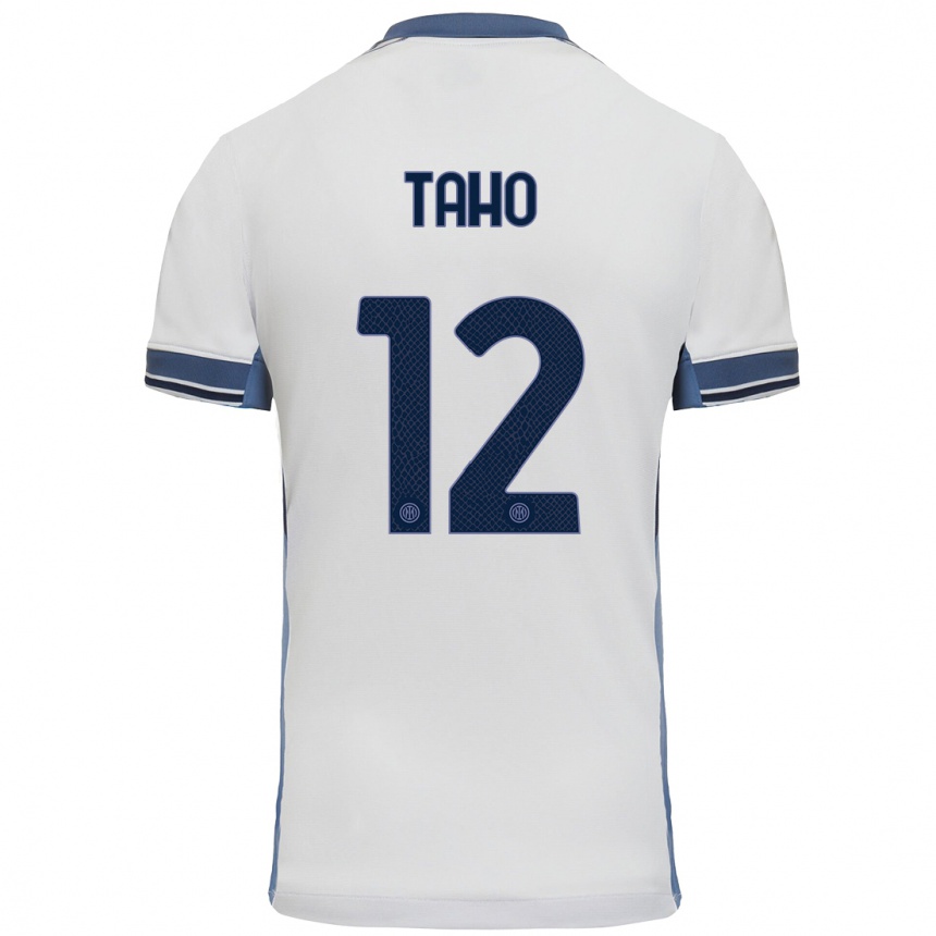 Niño Fútbol Camiseta Alain Taho #12 Blanco Gris 2ª Equipación 2024/25 Argentina