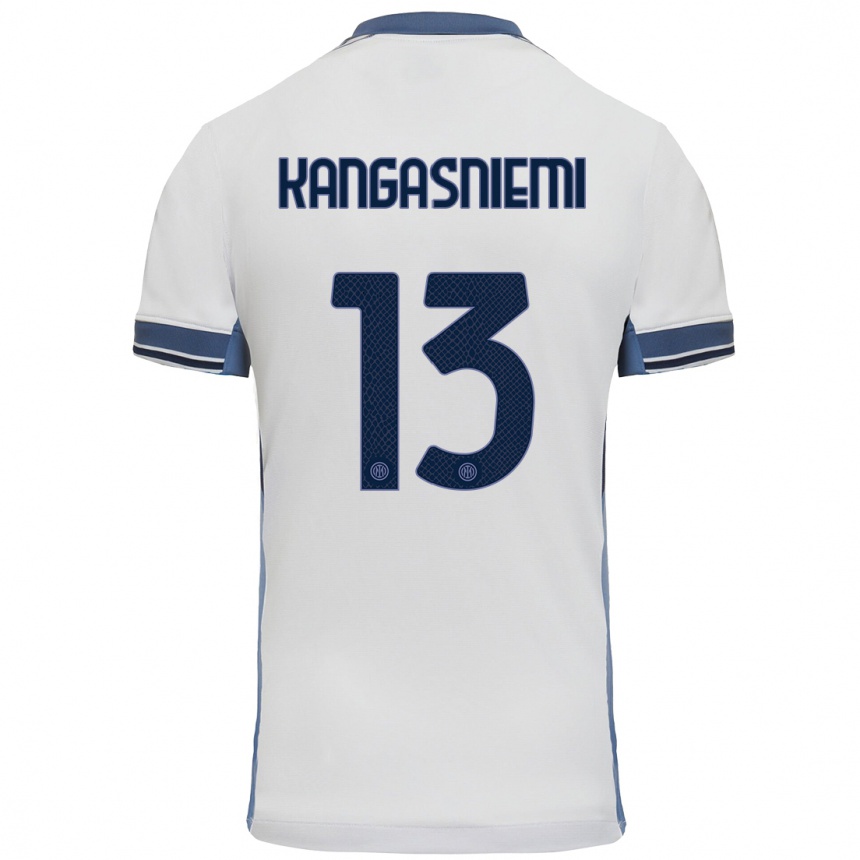 Niño Fútbol Camiseta Ilari Kangasniemi #13 Blanco Gris 2ª Equipación 2024/25 Argentina