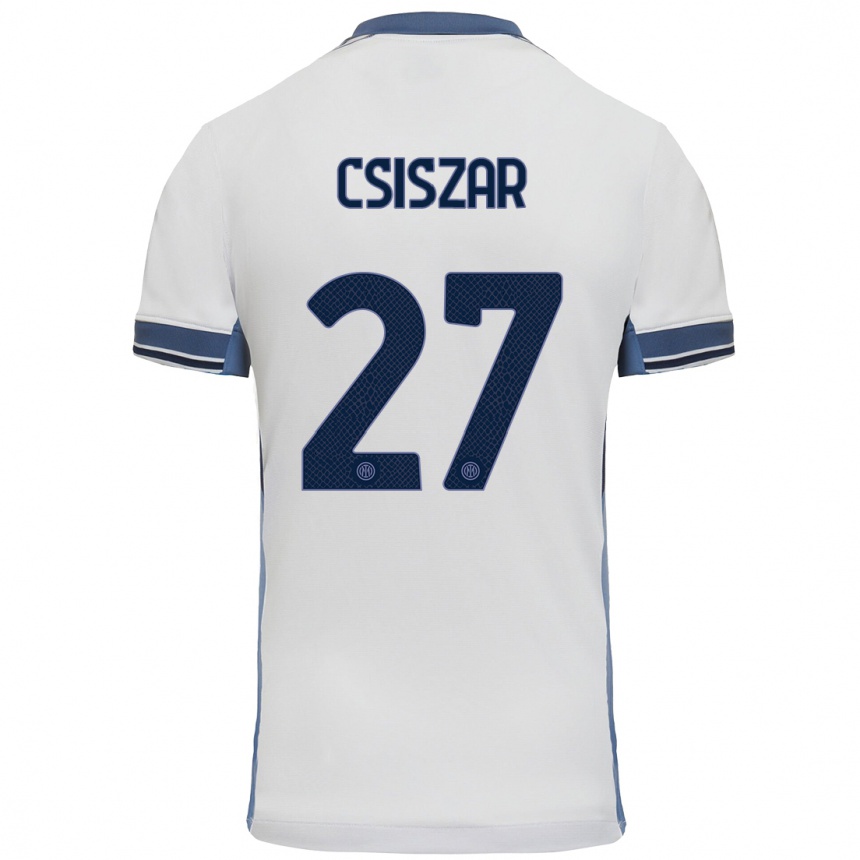 Niño Fútbol Camiseta Henrietta Csiszar #27 Blanco Gris 2ª Equipación 2024/25 Argentina