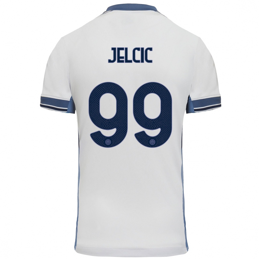 Niño Fútbol Camiseta Maja Jelčić #99 Blanco Gris 2ª Equipación 2024/25 Argentina