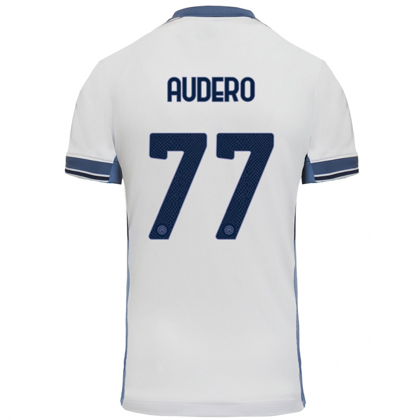 Niño Fútbol Camiseta Emil Audero #77 Blanco Gris 2ª Equipación 2024/25 Argentina