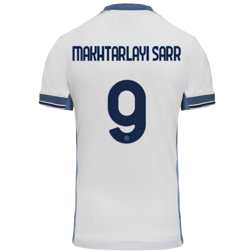 Niño Fútbol Camiseta Amadou Makhtarlayi Sarr #9 Blanco Gris 2ª Equipación 2024/25 Argentina