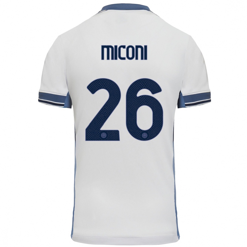 Niño Fútbol Camiseta Riccardo Miconi #26 Blanco Gris 2ª Equipación 2024/25 Argentina